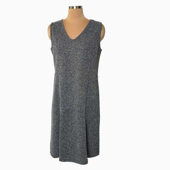 Jones New York Dress Size Large Gray Loop Knit Fabric Sleeveless V Neck No Belt - Picture 1 of 6